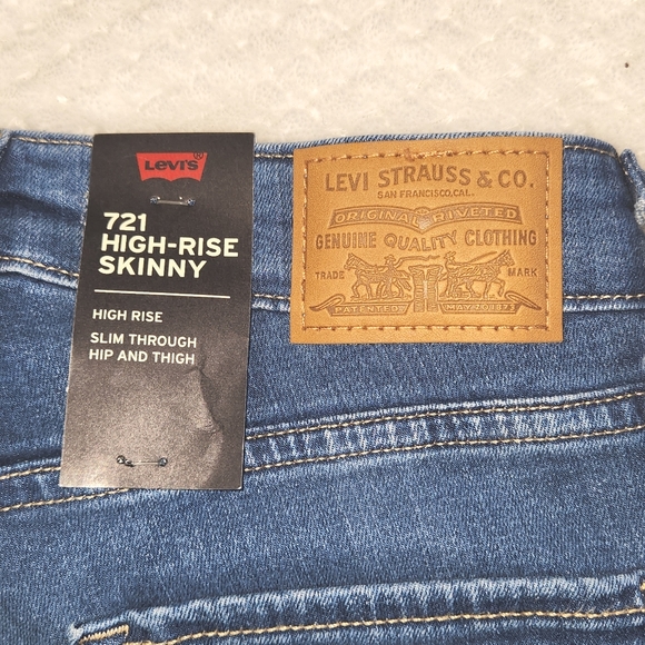 LEVI'S  721 HIGH RISE SKINNY JEANS WOMENS SIZE 25×30 NEW WITH TAGS - Picture 9 of 16